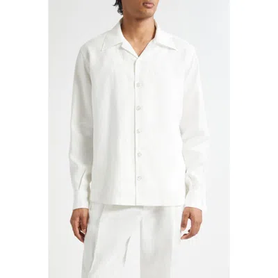 DOLCE & GABBANA DOLCE&GABBANA LONG SLEEVE LINEN CAMP SHIRT