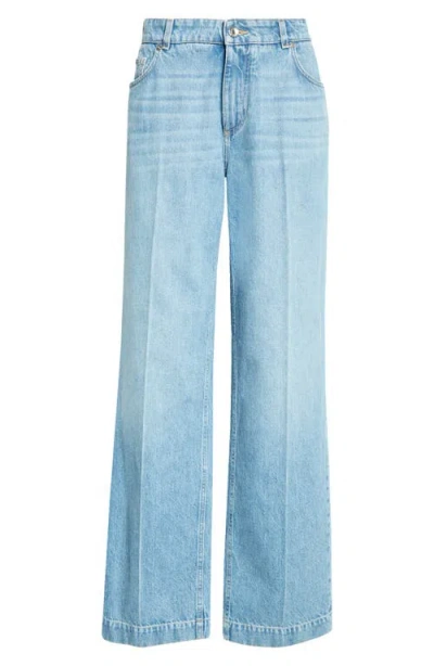 Dolce & Gabbana Dolce&gabbana Loose Pressed Crease Straight Leg Jeans In Blue