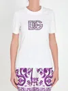 Dolce & Gabbana Women White Maiolica Logo Patch T-shirt, L Luxury T-shirts For Women Darveys In White