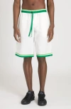 Dolce & Gabbana Majolica Print Cotton Shorts In White/maiolica Verde