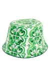 Dolce & Gabbana Dolce&gabbana Majolica Print Bucket Hat In Maiolica Verde