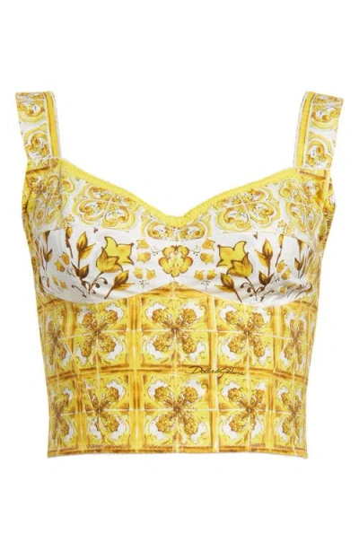 DOLCE & GABBANA DOLCE&GABBANA MAJOLICA PRINT CORSET TOP