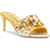 DOLCE & GABBANA DOLCE&GABBANA MAJOLICA PRINT EMBELLISHED SLIDE SANDAL