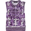 Dolce & Gabbana Dolce&gabbana Majolica Print Silk Sweater In Purple