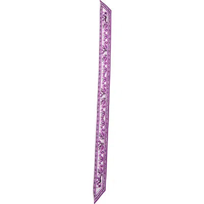 Dolce & Gabbana Dolce&gabbana Majolica Silk Skinny Scarf In Purple
