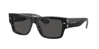 Dolce & Gabbana Rectangle-frame Sunglasses In Black
