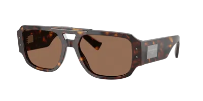 Dolce & Gabbana Tortoiseshell-pattern Logo-plaque Sunglasses In Brown