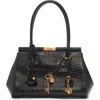 Dolce & Gabbana Dolce&gabbana Marlene Everyday Croc Embossed Bag In Nero