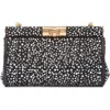 Dolce & Gabbana Dolce&gabbana Marlene Crystal Embellished Satin Shoulder Bag In Crystal/nero