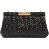 Dolce & Gabbana Sequined Clutch Bag In 80999 Nero