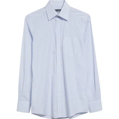 Dolce & Gabbana Dolce&gabbana Martini Fit Stripe Cotton Poplin Button-up Shirt In S8051 Rigato