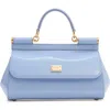 Dolce & Gabbana Dolce&gabbana Medium Sicily East/west Patent Leather Satchel In 80789 Carta Zucchero 6