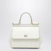 Dolce & Gabbana Medium Sicily Dauphine Leather Bag In White