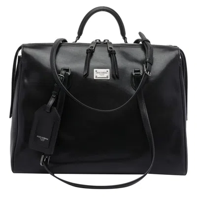 Dolce & Gabbana Leather Vittoria Shoulder Bag In Black