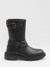 Dolce & Gabbana Horseride Leather Mid-calf Boots In Black