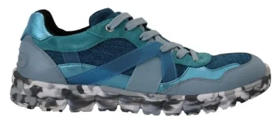 Pre-owned Dolce & Gabbana Dolce&gabbana Men Blue Sneakers Polyester Low Top Lace Up Trekking Trainer Shoes