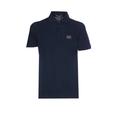 Dolce & Gabbana Dolce&gabbana Men Branded Tag Polo In Blue