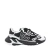 Dolce & Gabbana Panelled Leather Sneakers With Iconic Logo Patch In Black