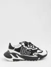 Dolce & Gabbana Panelled Leather Sneakers With Iconic Logo Patch In Black