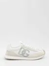 Dolce & Gabbana Cushion Sneaker In Mixed Materials Color White In Gray