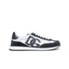 Dolce & Gabbana Aria White And Black Running Sneakers With Logo Detail In Suede And Tech Fabric Man In White