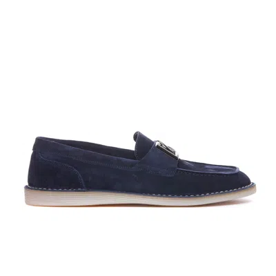DOLCE & GABBANA DOLCE&GABBANA MEN DG LOGO SUEDE LOAFERS