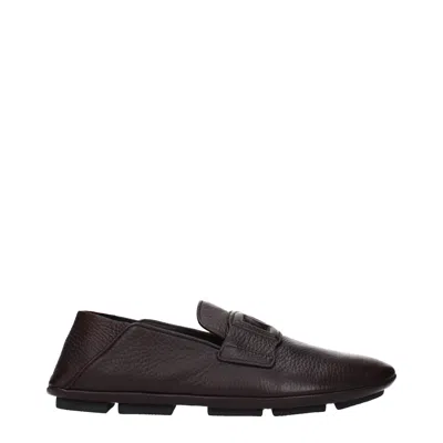 Dolce & Gabbana Dolce&gabbana Men's Driver Moccasins Brown/testa Di Moro Leather