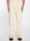 Dolce & Gabbana Embroidered Straight-leg Jogging Trousers With Pockets In Cream
