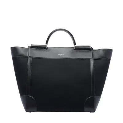 DOLCE & GABBANA DOLCE&GABBANA MEN LEATHER AND PANAMA BAG