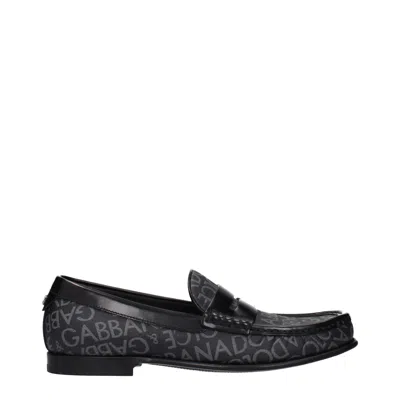 Dolce & Gabbana Dolce&gabbana Men's Loafers Fabric Black/gray