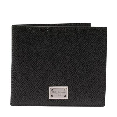 DOLCE & GABBANA DOLCE&GABBANA MEN LOGO PLAQUE LEATHER BIFOLD WALLET