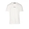 Dolce & Gabbana White Crewneck T-shirt With Signature Logo In Cotton Man
