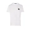Dolce & Gabbana White Crewneck T-shirt With Logo Plate In Cotton Man