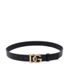 Dolce & Gabbana Lux Leather Belt With Logo Buckle