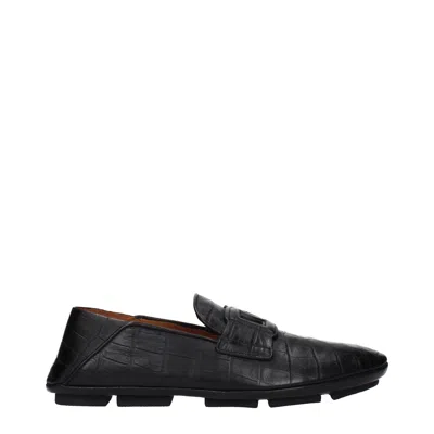 Dolce & Gabbana Dolce&gabbana Men's Moccasins Black Leather In Multi