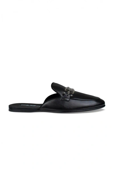 Dolce & Gabbana Black Logo Loafers