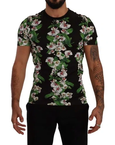 Pre-owned Dolce & Gabbana Dolce&gabbana Men Multicolor T-shirt 100% Cotton Floral Print Crew Neck Slim Top