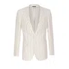 Dolce & Gabbana Dolce&gabbana Men Pinstriped Monobreasted Linen Blazer