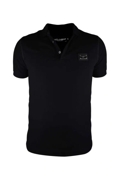 Dolce & Gabbana Cotton Polo Shirt In Black