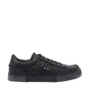 Dolce & Gabbana Round Toe Leather Low Top Sneakers