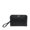 Dolce & Gabbana Black Clutch With Removable Wrist Strap And Logo Plaque On The Front In Black