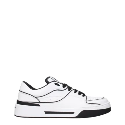Dolce & Gabbana Two-tone Leather New Roma Sneakers In Multi