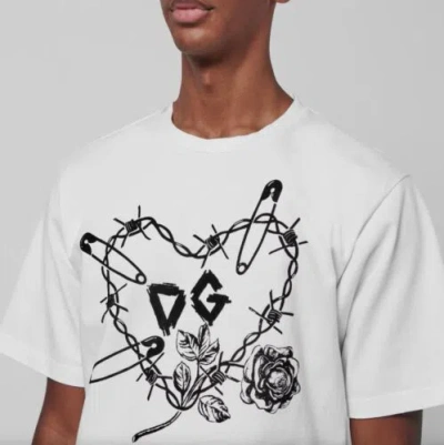 Pre-owned Dolce & Gabbana Dolce&gabbana Men White T-shirt 100% Cotton Logo Print Short Sleeves Casual Top
