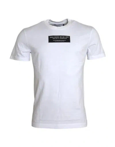 Pre-owned Dolce & Gabbana Dolce&gabbana Men White T-shirt Cotton Dg Logo Print Casual Short Sleeves Top