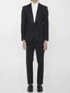 Dolce & Gabbana Martini Stretch Wool Slim Fit Suit With Flap Pockets In Black