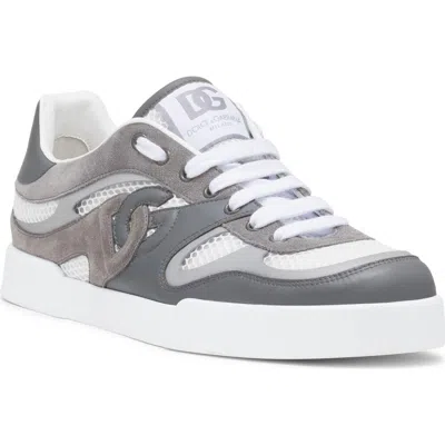 Dolce & Gabbana Strobel Portofino Light Sneaker In Calfskin In Gray