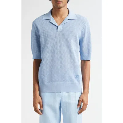 Dolce & Gabbana Cotton Polo Shirt In Blue
