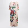 Dolce & Gabbana Women Satin Dress With Iconic Floral Print