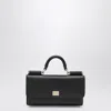 Dolce & Gabbana Mini Dauphine Black Leather Bag With Logo Tag In Black