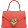 Dolce & Gabbana Dolce&gabbana Mini Devotion Leather Top Handle Bag In Corallo